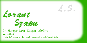 lorant szapu business card